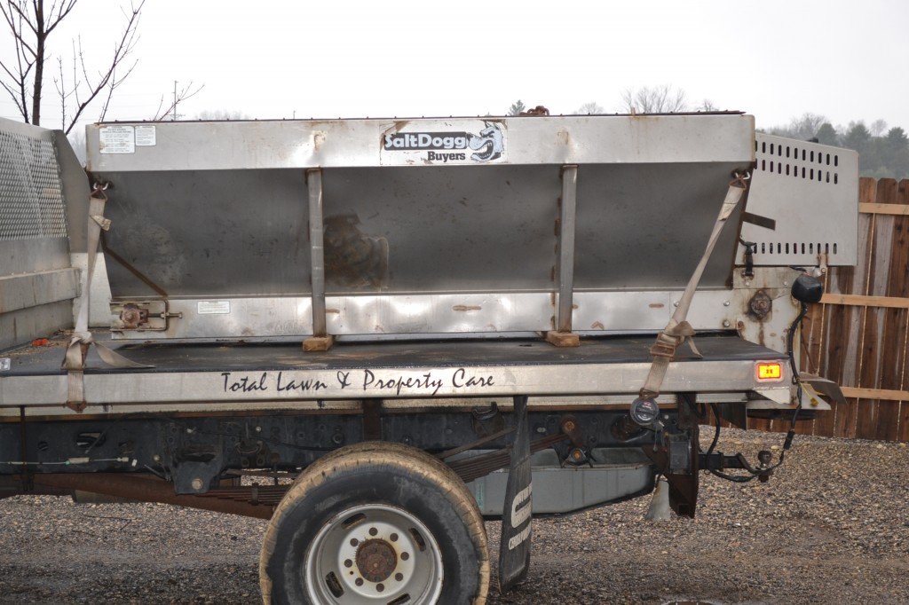 Sand salt spreader units help reduce winter ice.